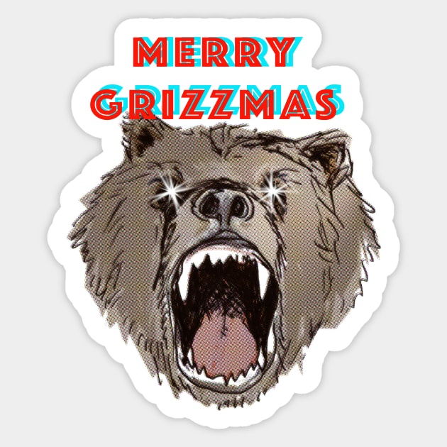 Merry Grizzmas Sticker by heyK